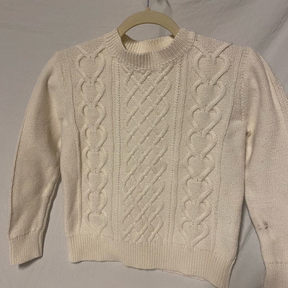 Crew Cuts Girls Cream Cable Knit Sweater Size 12
